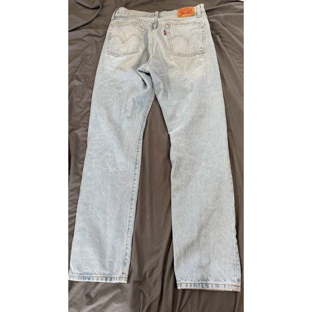 Levi's 501 150th Jeans Mens 28x30 Blue Regular Straight‎ Light Wash Distressed